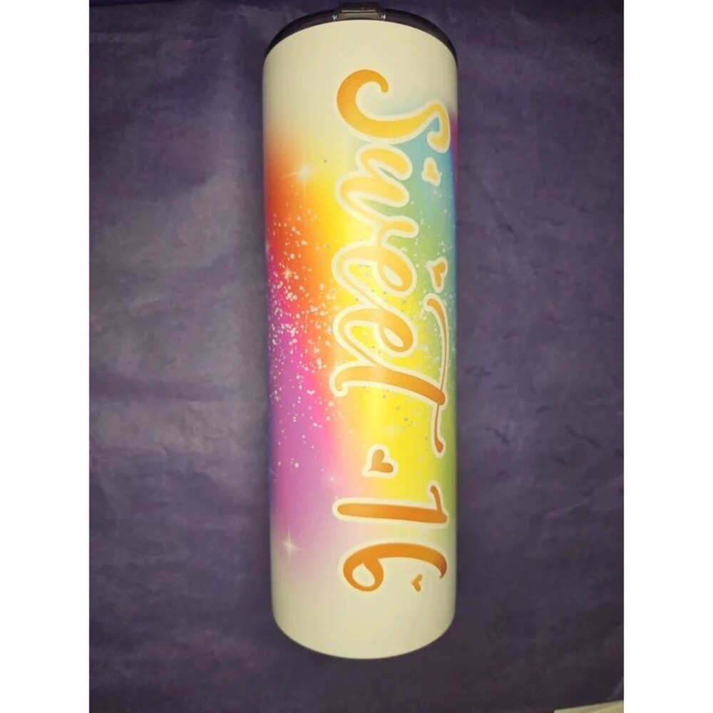 Sweet 16 Skinny 20 os tumbler. New!